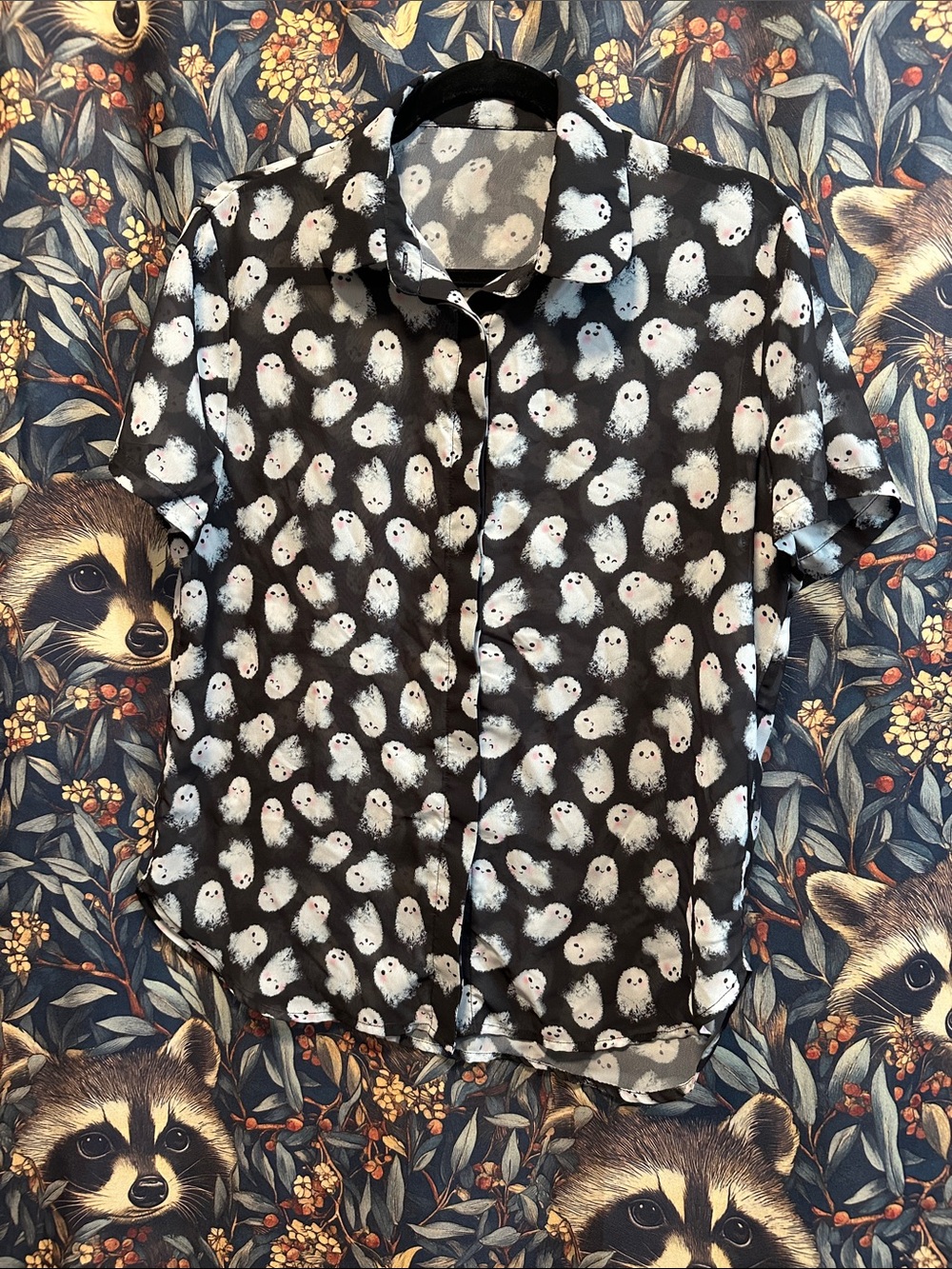 Blackmilk GHOSTIES CUTE AS A BUTTON Shirt Size AUS 14 US 10 Halloween